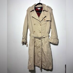 Good American Tan Trench Coat with Plaid Lining